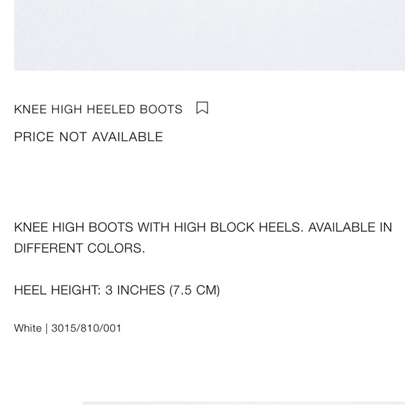 Zara ivory off white cream round toe knee high heeled chunky block heel boots - Picture 5 of 5